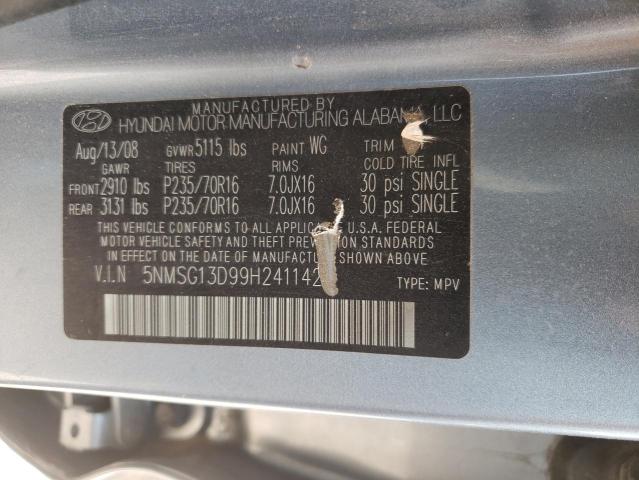 Photo 10 from auction – 2009 HYUNDAI SANTA FE G with VIN 5NMSG13D99H241142