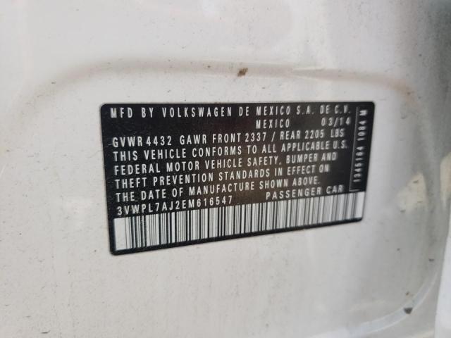 Photo 10 from auction – 2014 VOLKSWAGEN JETTA TDI with VIN 3VWPL7AJ2EM616547
