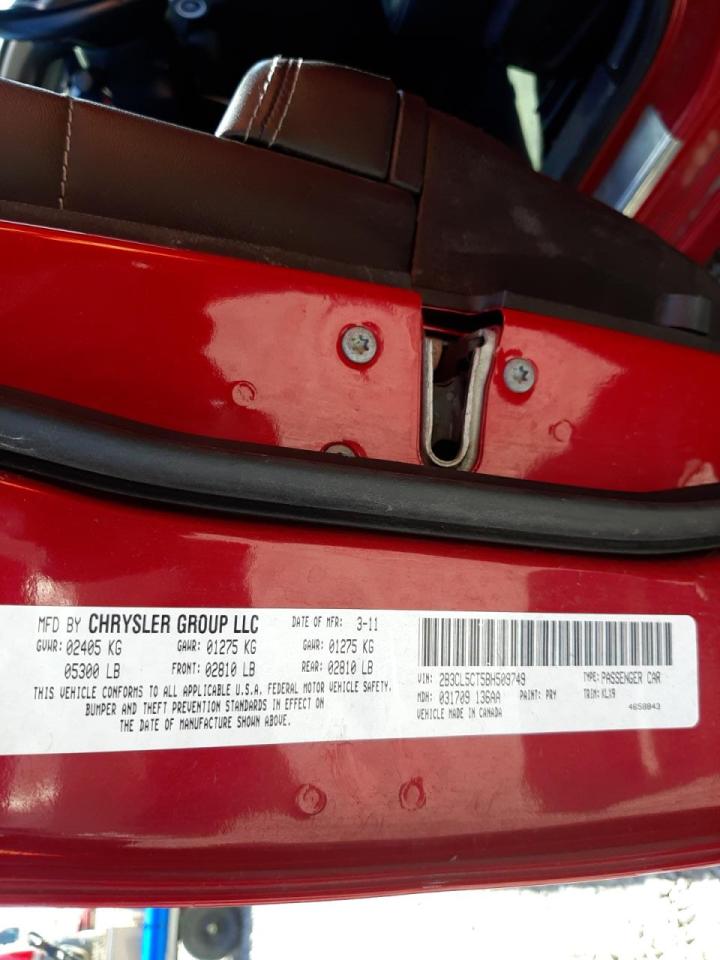 Photo 10 from auction – 2011 DODGE CHARGER R/ with VIN 2B3CL5CT5BH509749