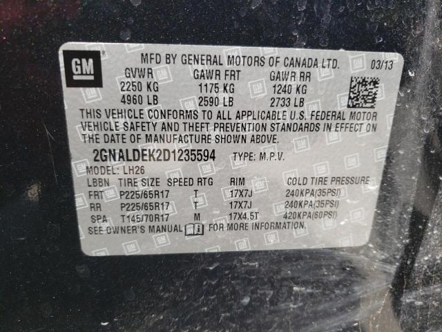 Photo 10 from auction – 2013 CHEVROLET EQUINOX LT with VIN 2GNALDEK2D1235594