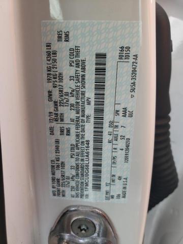 Photo 10 from auction – 2020 FORD ESCAPE SE with VIN 1FMCU0G68LUA61648
