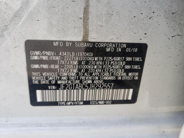 Foto 10 de la subasta – 2018 SUBARU CROSSTREK con VIN JF2GTABC5JH292557