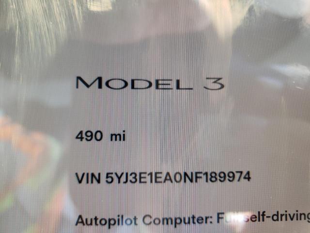 Photo 3 from auction – 2022 TESLA MODEL 3 with VIN 5YJ3E1EA0NF189974