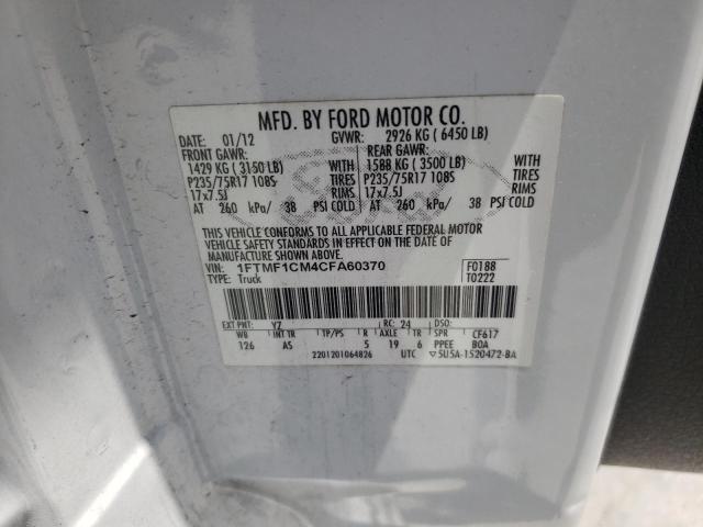 Photo 10 from auction – 2012 FORD F150 with VIN 1FTMF1CM4CFA60370