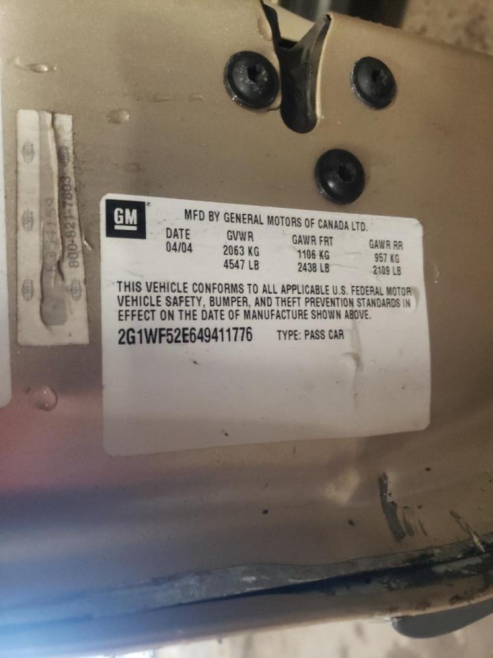 Photo 10 from auction – 2004 CHEVROLET IMPALA with VIN 2G1WF52E649411776