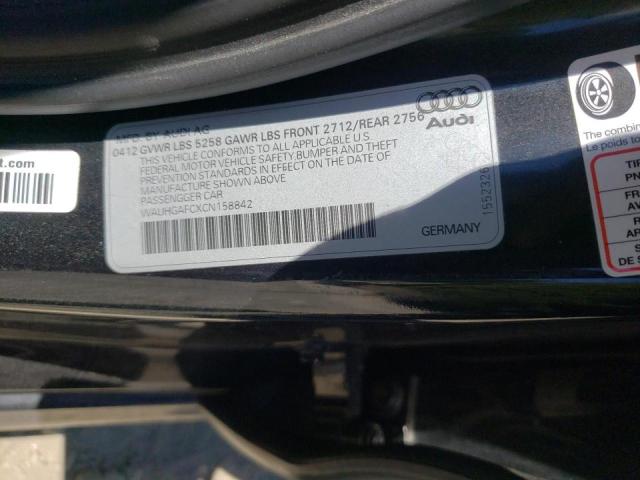 Photo 10 from auction – 2012 AUDI A6 PRESTIG with VIN WAUHGAFCXCN158842