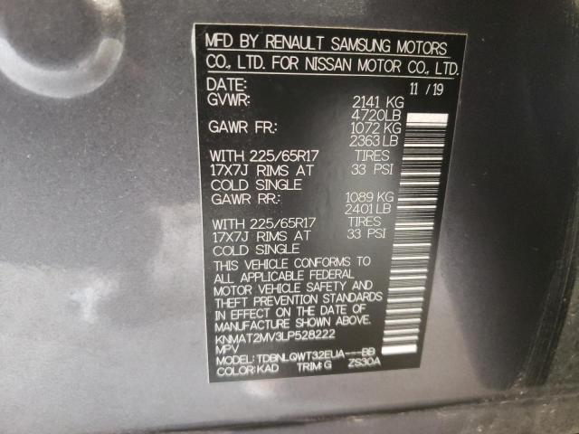 Photo 10 from auction – 2020 NISSAN ROGUE S with VIN KNMAT2MV3LP528222