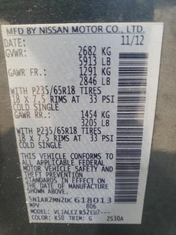 Photo 10 from auction – 2013 NISSAN PATHFINDER with VIN 5N1AR2MN2DC618013