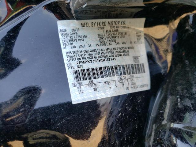 Photo 10 from auction – 2019 FORD EDGE SEL with VIN 2FMPK3J91KBC57141