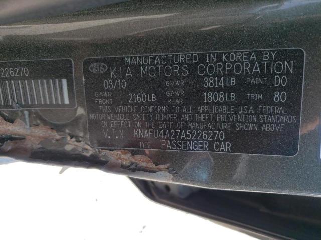 Photo 10 from auction – 2010 KIA FORTE EX with VIN KNAFU4A27A5226270