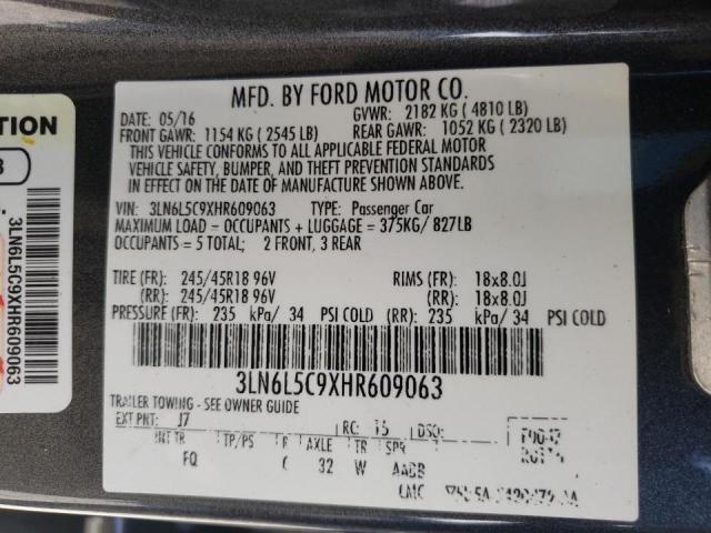 Photo 10 from auction – 2017 LINCOLN MKZ SELECT with VIN 3LN6L5C9XHR609063