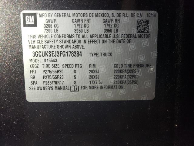 Photo 10 from auction – 2015 CHEVROLET SILVERADO with VIN 3GCUKSEJ3FG178384
