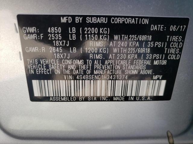 Photo 10 from auction – 2017 SUBARU OUTBACK 3. with VIN 4S4BSENC1H3431374