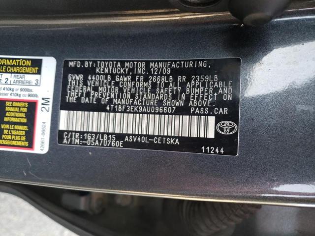 Photo 10 from auction – 2010 TOYOTA CAMRY BASE with VIN 4T1BF3EK9AU096607