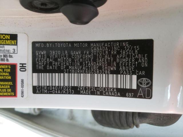Photo 10 from auction – 2016 TOYOTA COROLLA L with VIN 2T1BURHE6GC583286