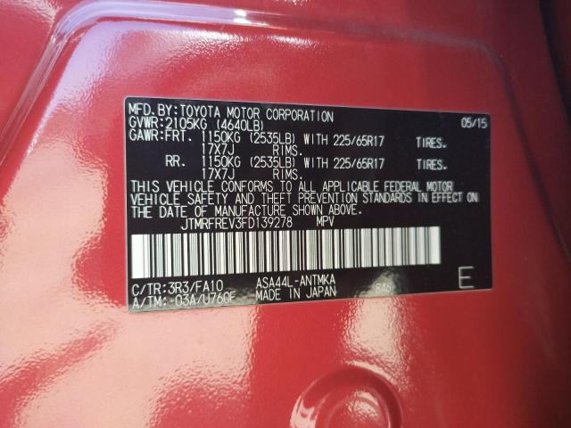 Photo 10 from auction – 2015 TOYOTA RAV4 XLE with VIN JTMRFREV3FD139278