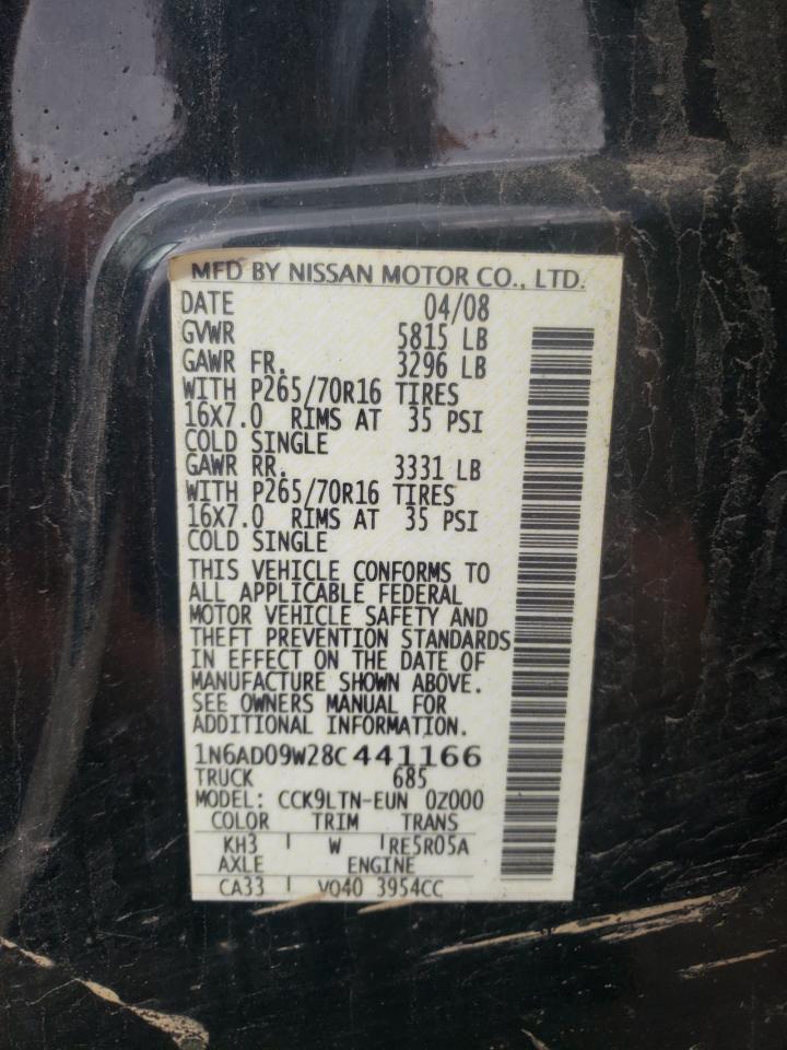 Photo 11 from auction – 2008 NISSAN FRONTIER C with VIN 1N6AD09W28C441166