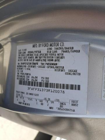 Photo 10 from auction – 2003 FORD FOCUS ZX3 with VIN 3FAFP31373R120078
