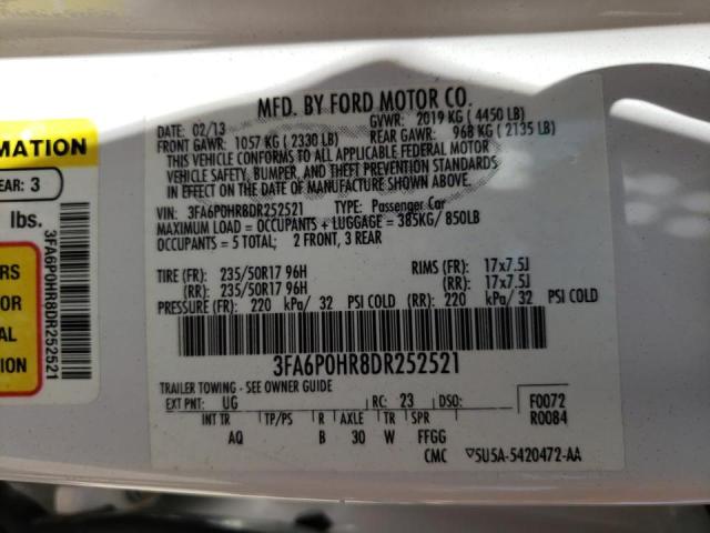 Photo 10 from auction – 2013 FORD FUSION SE with VIN 3FA6P0HR8DR252521