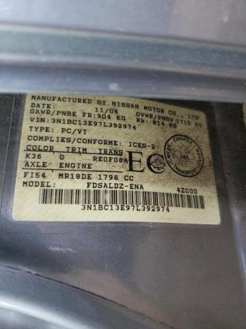 Zdjęcie 10 z aukcji – 2007 NISSAN VERSA S z VIN 3N1BC13E97L392974