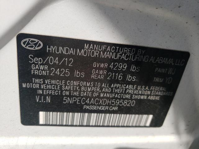 Photo 10 from auction – 2013 HYUNDAI SONATA SE with VIN 5NPEC4ACXDH595820