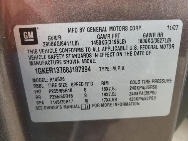 Photo 10 from auction – 2008 GMC ACADIA SLE with VIN 1GKER13768J187894