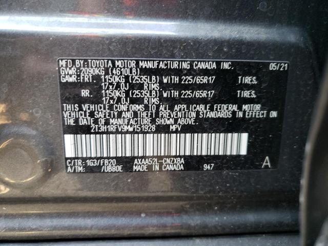 Photo 10 from auction – 2021 TOYOTA RAV4 LE with VIN 2T3H1RFV9MW151928