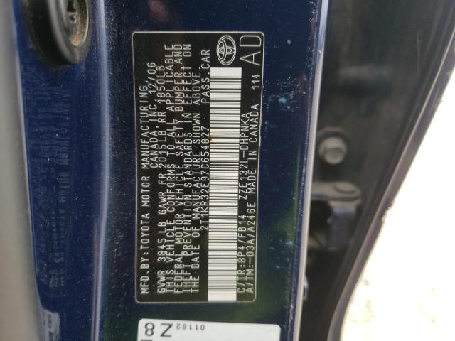 Photo 10 from auction – 2007 TOYOTA COROLLA MA with VIN 2T1KR32E97C654827