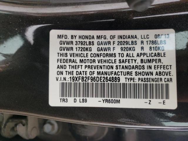 Photo 10 from auction – 2013 HONDA CIVIC EXL with VIN 19XFB2F96DE264889