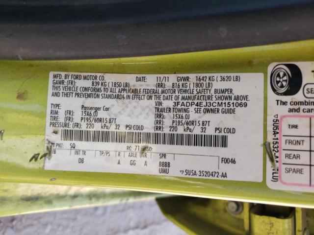 Photo 10 from auction – 2012 FORD FIESTA SE with VIN 3FADP4EJ3CM151069