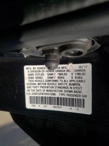 Photo 10 from auction – 2017 HONDA CIVIC EX with VIN 2HGFC2F87HH519386