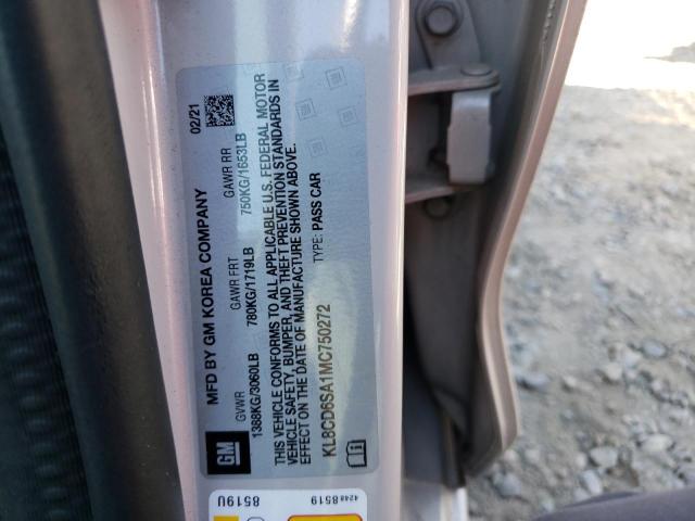 Photo 10 from auction – 2021 CHEVROLET SPARK 1LT with VIN KL8CD6SA1MC750272