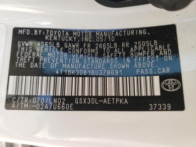 صورة رقم 10 من المزاد - 2011 TOYOTA AVALON BAS مع VIN 4T1BK3DB1BU378691