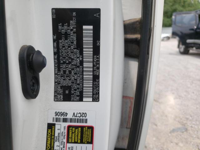 Photo 10 from auction – 2008 TOYOTA SIENNA CE with VIN 5TDZK23C78S174949