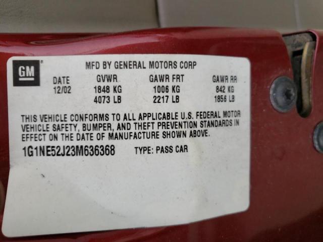 Photo 10 from auction – 2003 CHEVROLET MALIBU LS with VIN 1G1NE52J23M636368
