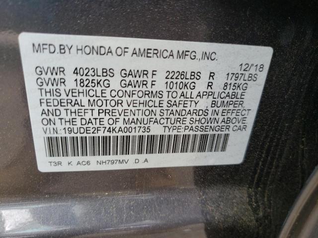 Photo 10 from auction – 2019 ACURA ILX PREMIU with VIN 19UDE2F74KA001735
