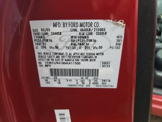 Photo 10 from auction – 2006 FORD ESCAPE with VIN 1FMYU94186KA11500