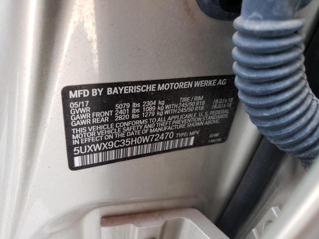 Photo 10 from auction – 2017 BMW X3 XDRIVE2 with VIN 5UXWX9C35H0W72470