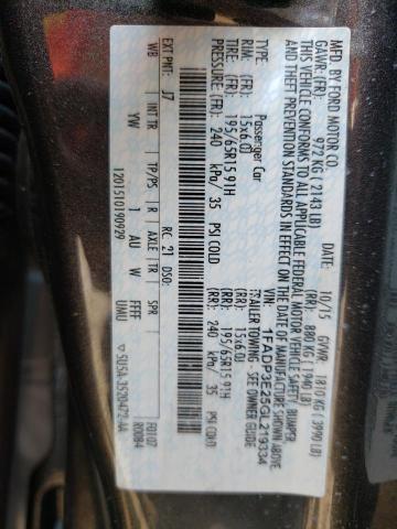 Photo 10 from auction – 2016 FORD FOCUS S with VIN 1FADP3E25GL219334