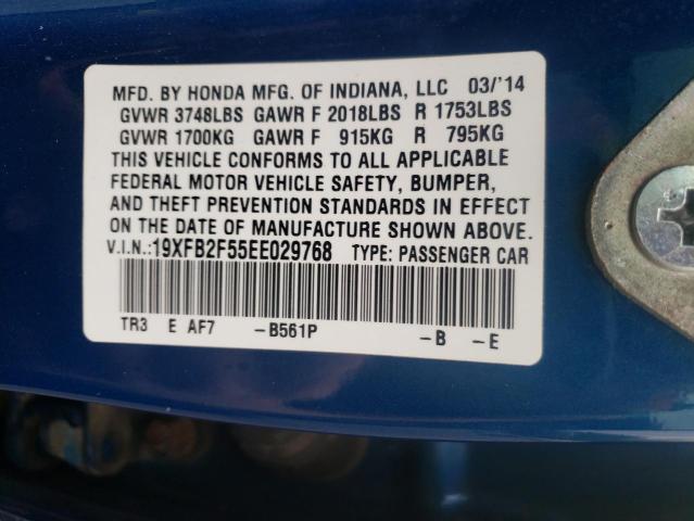 Photo 10 from auction – 2014 HONDA CIVIC LX with VIN 19XFB2F55EE029768