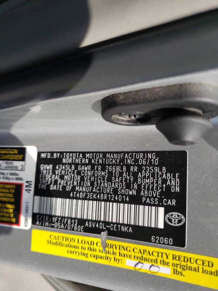 Photo 10 from auction – 2011 TOYOTA CAMRY BASE with VIN 4T4BF3EK4BR124014
