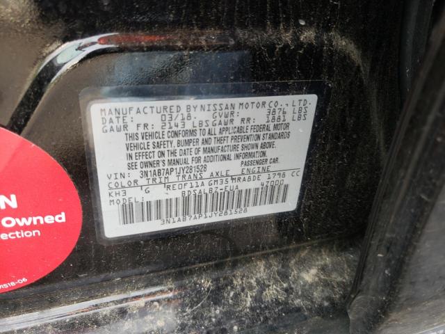Photo 10 from auction – 2018 NISSAN SENTRA S with VIN 3N1AB7AP1JY281528