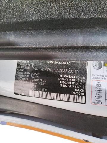 Photo 10 from auction – 2019 MERCEDES-BENZ METRIS with VIN WD3PG3EA2K3523710