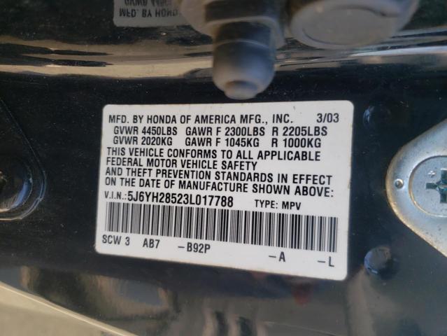 Photo 10 from auction – 2003 HONDA ELEMENT EX with VIN 5J6YH28523L017788