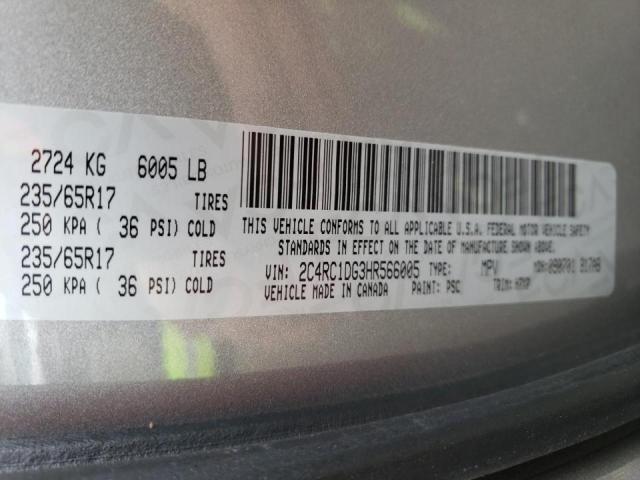 Photo 10 from auction – 2017 CHRYSLER PACIFICA T with VIN 2C4RC1DG3HR566005