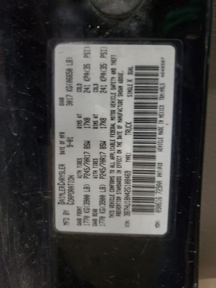 Photo 10 from auction – 2002 DODGE RAM 1500 with VIN 3B7HU18N42G108469