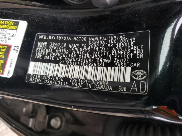 Photo 10 from auction – 2013 TOYOTA COROLLA BA with VIN 2T1BU4EE4DC936384
