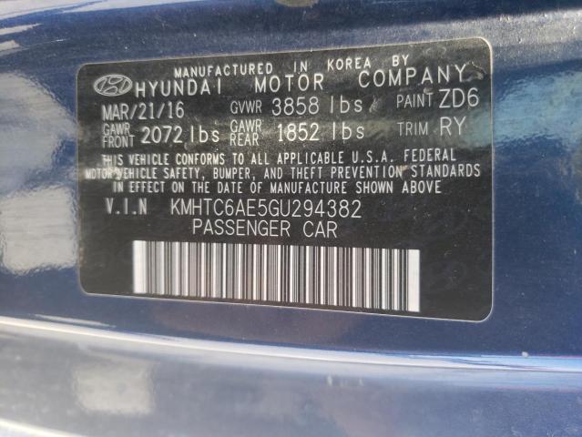 Photo 10 from auction – 2016 HYUNDAI VELOSTER T with VIN KMHTC6AE5GU294382