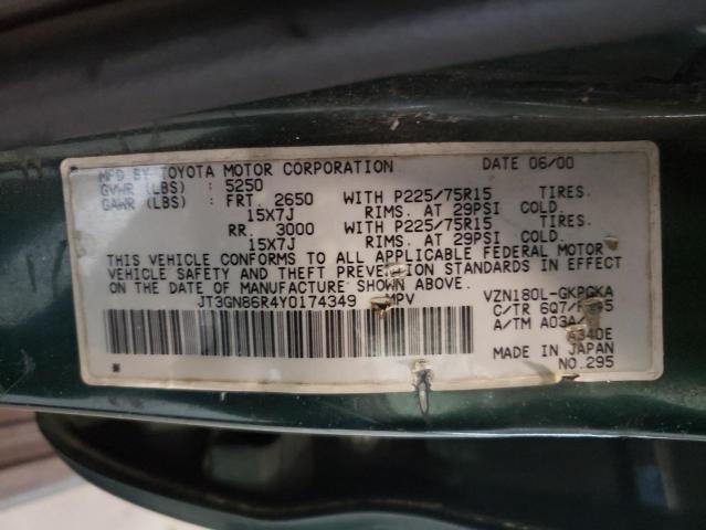 Photo 10 from auction – 2000 TOYOTA 4RUNNER SR with VIN JT3GN86R4Y0174349