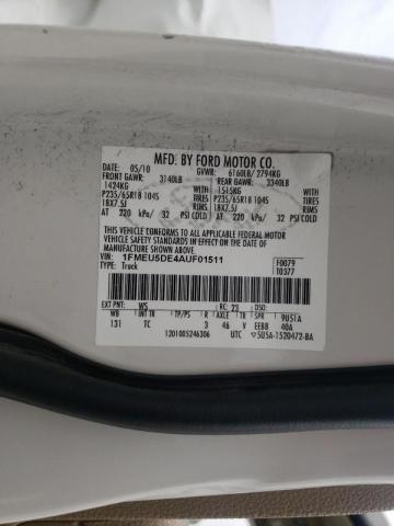 Photo 10 from auction – 2010 FORD EXPLORER S with VIN 1FMEU5DE4AUF01511